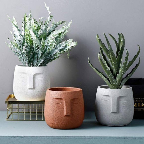 Boho Abstract Face Succulent plant planter - Picture 8 of 9
